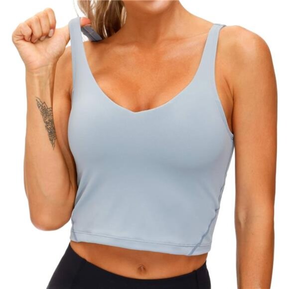 THE GYM PEOPLE Womens' Sports Bra Longline Wirefree Padded with Medium Support - Picture 5 of 7